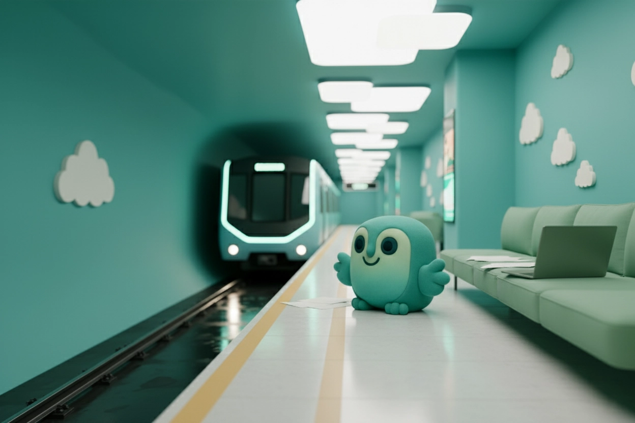 Wise de NettoWise uil wacht op de metro